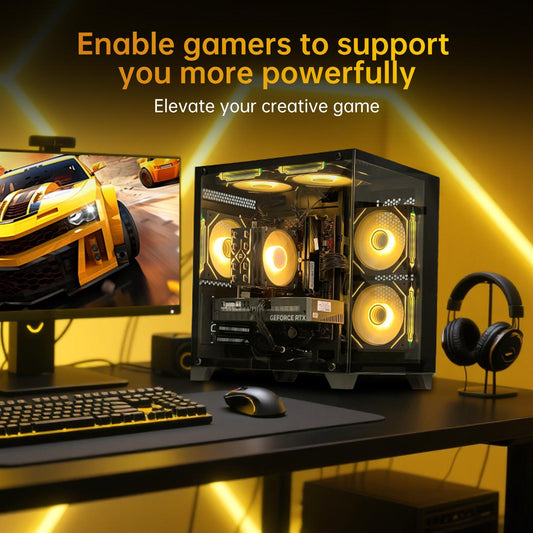 HZG Gaming Desktop Computer PC,Intel Core i5-13400F GeForce RTX 5060 8G 32GB RAM and 1TB NVMe M.2 SSD, WiFi6E, ARGB Fan, Prebuilt Gaming PC Tower