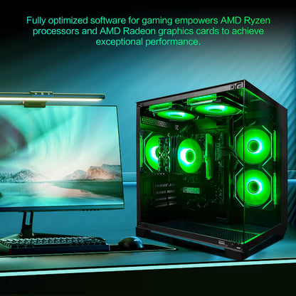 HZG Gaming Desktop Computer PC,AMD Ryzen 7 5700G, AMD Radeon Vega 8, 16GB RAM and 1TB NVMe M.2 SSD, WiFi6 ARGB Fan, Prebuilt Gaming PC Tower