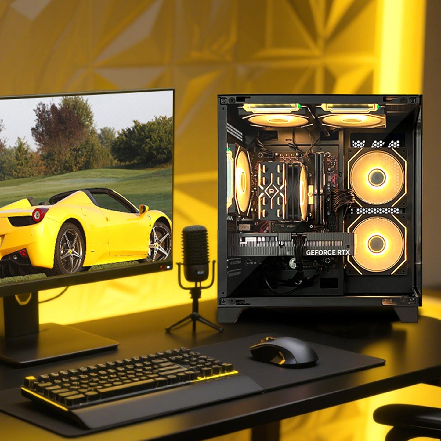 HZG Gaming Desktop Computer PC,Intel Core i5-13400F GeForce RTX 5060 8G 32GB RAM and 1TB NVMe M.2 SSD, WiFi6E, ARGB Fan, Prebuilt Gaming PC Tower